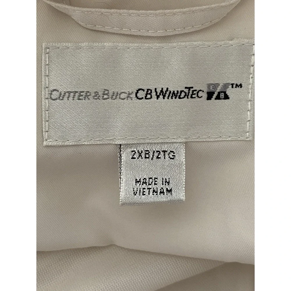 Cutter & Buck CB Windtek Half Zip Ivory Golf Jacket Men's 2XB/2TG Zipped Pockets